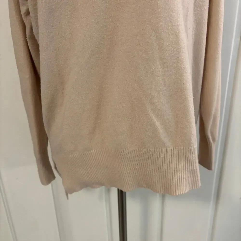 Mahina Blush Pink Sweater Womens Small Hi Low Hem Lightweight Knit Pullover